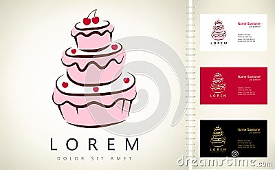 Cake logo Vector Illustration