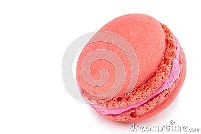 Cake macaron or macaroon isolated on white background, sweet and Stock Photo