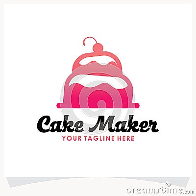 Cake Maker Logo Template Design Vector Inspiration. Icon Design Vector Illustration