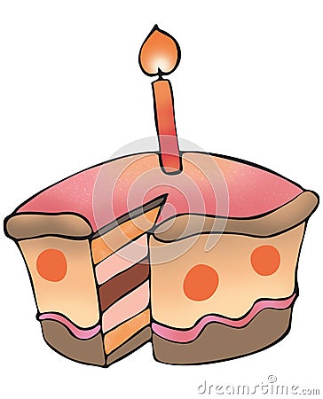 Cake with path Cartoon Illustration