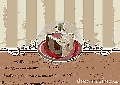 Cake piece Vector Illustration