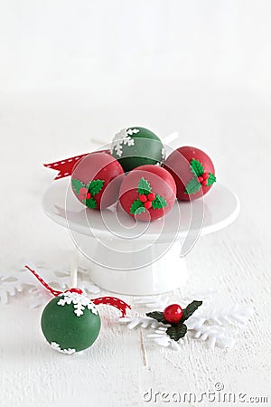 Cake Pops for Christmas Stock Photo