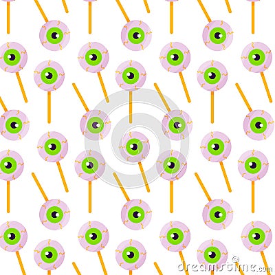 cake pops chupachups sweet halloween eye scary Vector Illustration