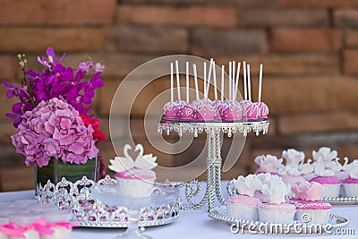 Cake pops and cupcakes Stock Photo