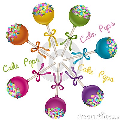 Cake Pops Vector Illustration