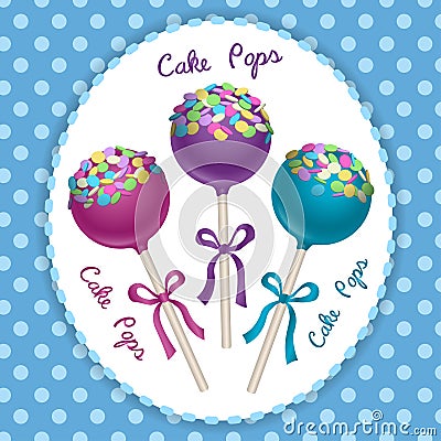 Cake Pops trio Vector Illustration