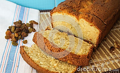 Cake with raisins Stock Photo