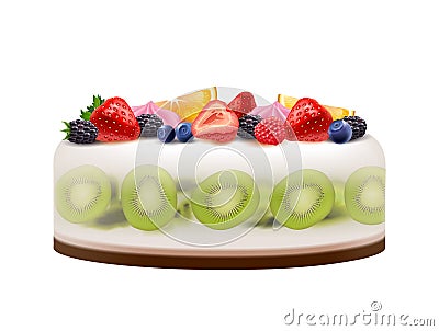 Cake Realistic Illustration Vector Illustration