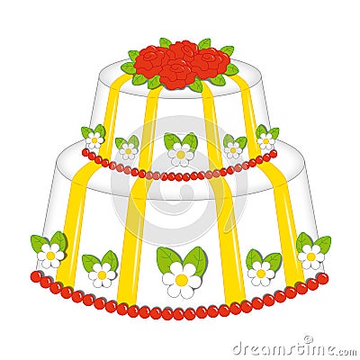 Cake of roses Cartoon Illustration