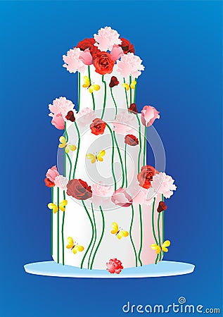 Cake with roses, Stock Photo