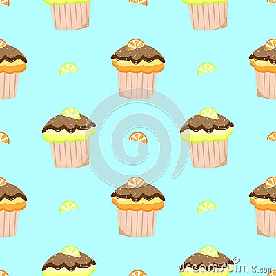 Cake seamless pattern Stock Photo