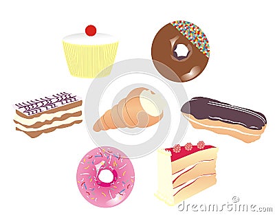 Cake selection Vector Illustration