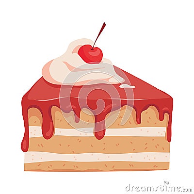 cake slice delicious icon Vector Illustration