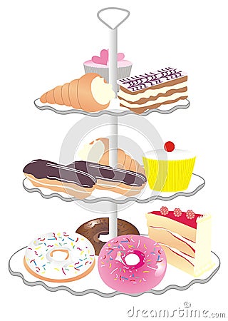 Cake stand Vector Illustration