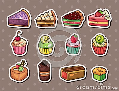 Cake stickers Vector Illustration