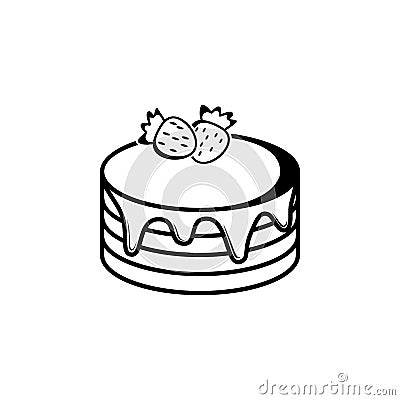 cake with strawberries icon. Element of bakery icon. Premium quality graphic design. Signs and symbols collection icon for website Stock Photo