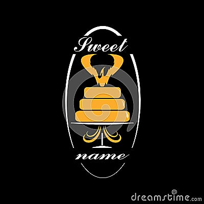 Cake or tart logo Cartoon Illustration