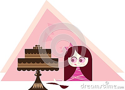 Cake temptation Vector Illustration