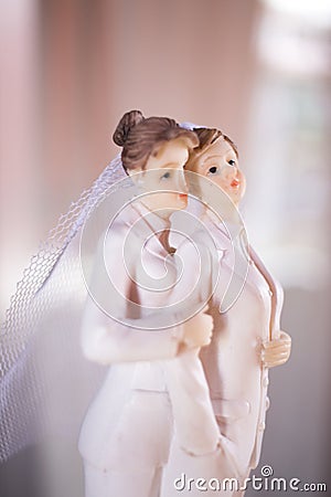 Cake topper lesbian wedding couple Stock Photo