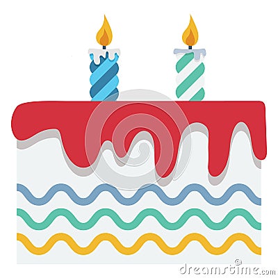 Cake Vector icon which can be easily modified or edit Stock Photo
