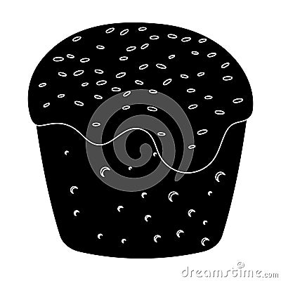 Cake with white fondant. Easter single icon in black style vector symbol stock illustration. Vector Illustration