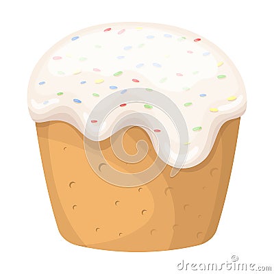 Cake with white fondant. Easter single icon in cartoon style vector symbol stock illustration. Vector Illustration
