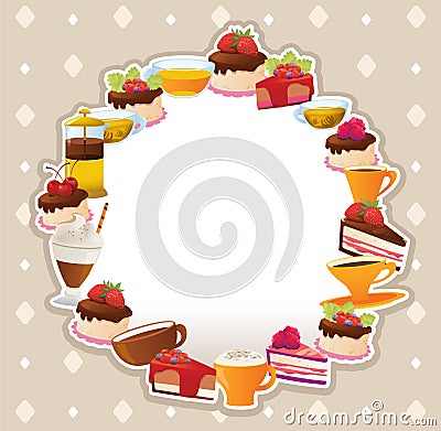 Cakes card Vector Illustration