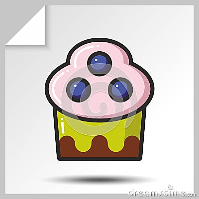 Cakes muffins sweets icons_9 Vector Illustration