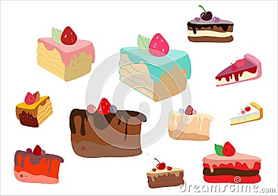 cakes sweets restaurant bakery illustration Cartoon Illustration