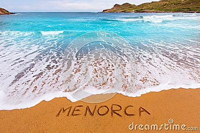 Cala Binimela in Menorca at Balearic islands Stock Photo