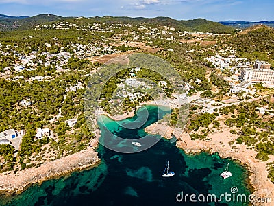 Cala Gracio & Gracioneta beaches, Ibiza island. Stock Photo