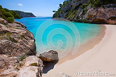 Cala Macarelleta in Menorca at Balearic Islands Stock Photo