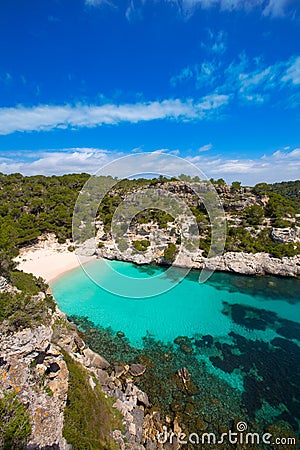 Cala Macarelleta in Menorca at Balearic Islands Stock Photo