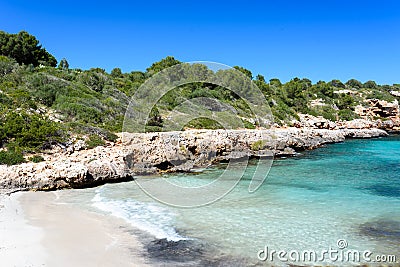 Cala Sa Nau - beautiful bay and beach on Mallorca, Spain - Europe Stock Photo