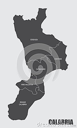 Calabria region map Stock Photo