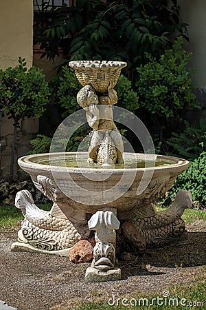 CALAHONDA, ANDALUCIA/SPAIN - MAY 27: Ornamental Fountain in Calahonda Spain on May 27, 2016. Editorial Stock Photo