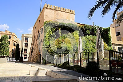 Calahorra Tower and vertical garden in Elche, Alicante, Spain Editorial Stock Photo