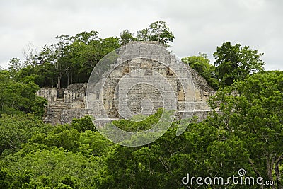 Mayan pyramids in Calakmul campeche mexico II Stock Photo