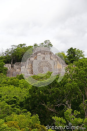 Mayan pyramids in Calakmul campeche mexico III Stock Photo