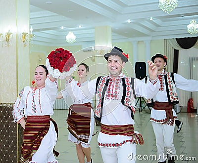 Calarasi, MOLDOVA, 06.08. 2019 Moldavian traditional dances Editorial Stock Photo