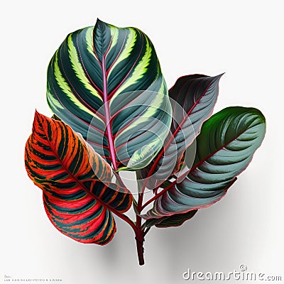 Tropical Elegance: The Beautiful Calathea Flower Stock Photo