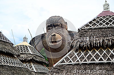 Huge concrete carved King kong monkey statue Editorial Stock Photo