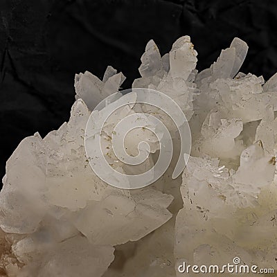 Calcite mineral sample on black background Stock Photo