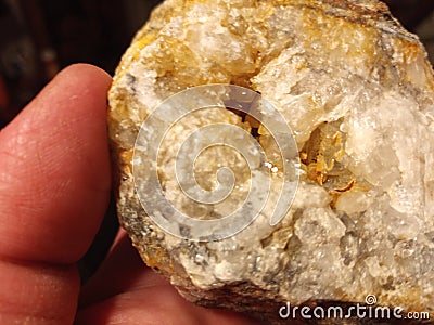 Calcite quartz rockhounding Stock Photo