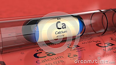 Capsule with Calcium Ca Stock Photo