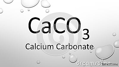 Calcium carbonate chemical formula on waterdrop background Stock Photo