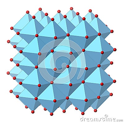 Calcium oxide (CaO, quicklime, burnt lime), crystal structure. Essential ingredient of cement Stock Photo