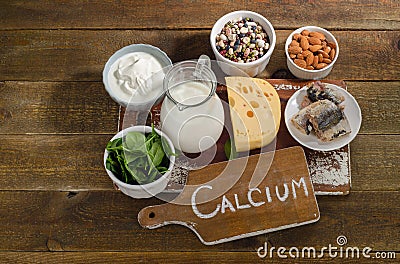 Calcium Rich Foods Sources. Stock Photo