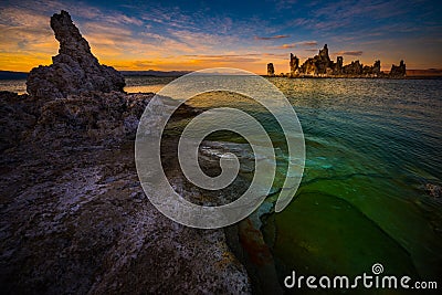 Calcium Spires at Mono Lake Stock Photo