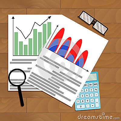 Calculate business growth forecast Vector Illustration